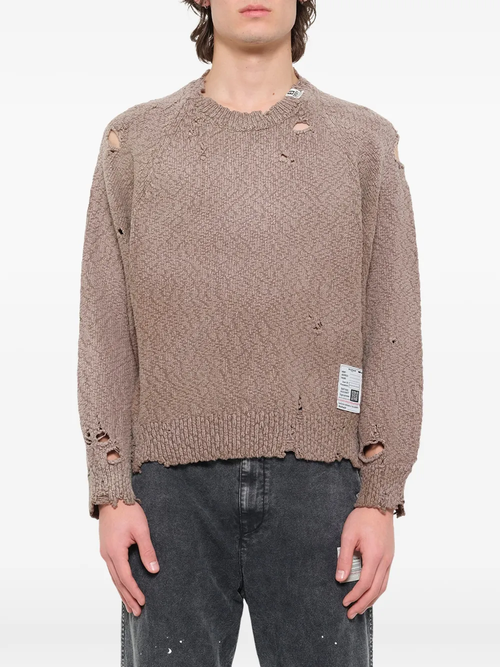 Maison MIHARA YASUHIRO Sun Faded Like trui met gerafeld effect Beige