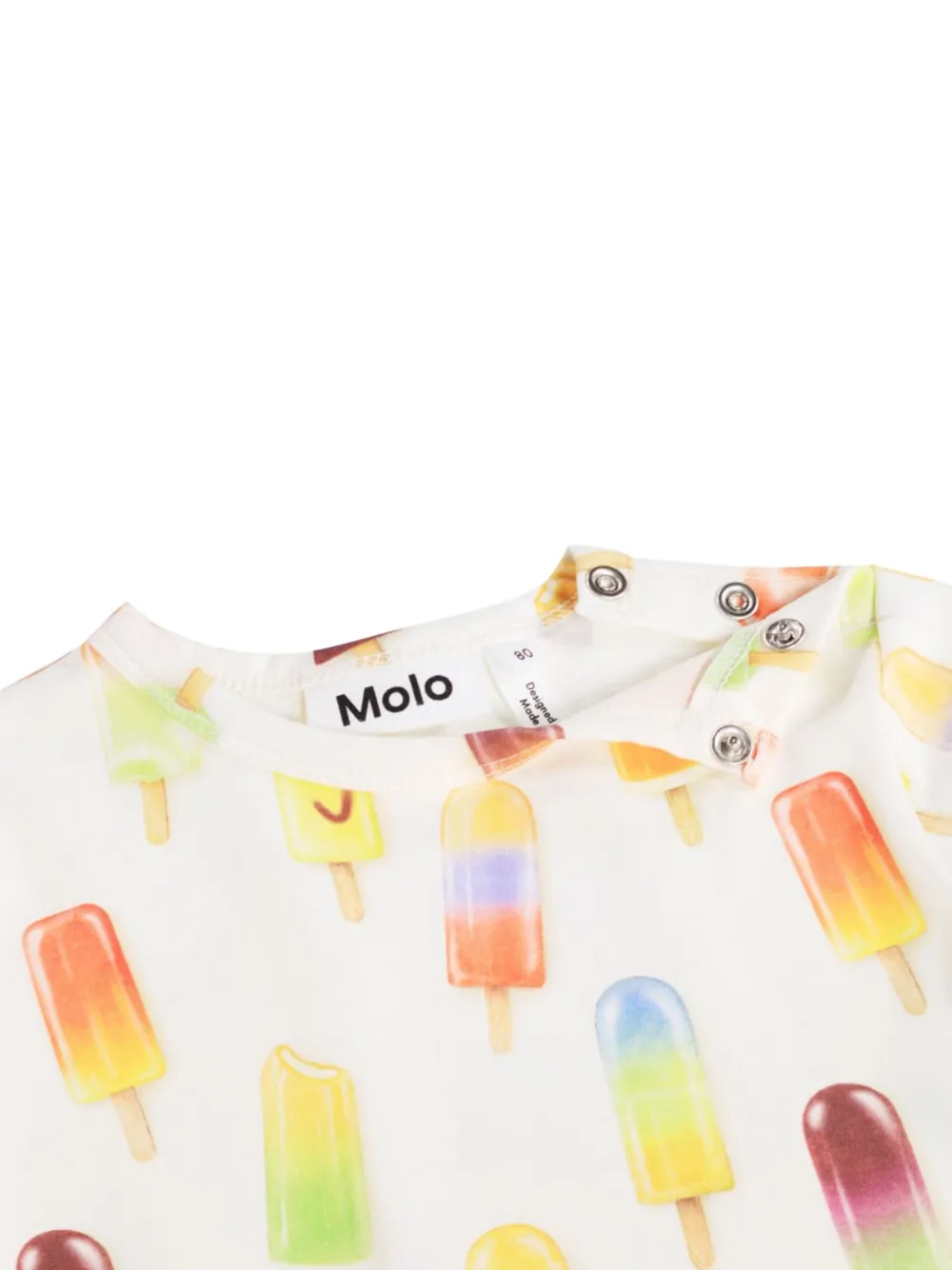 Molo Easy T-shirt met ijslolly-print Wit