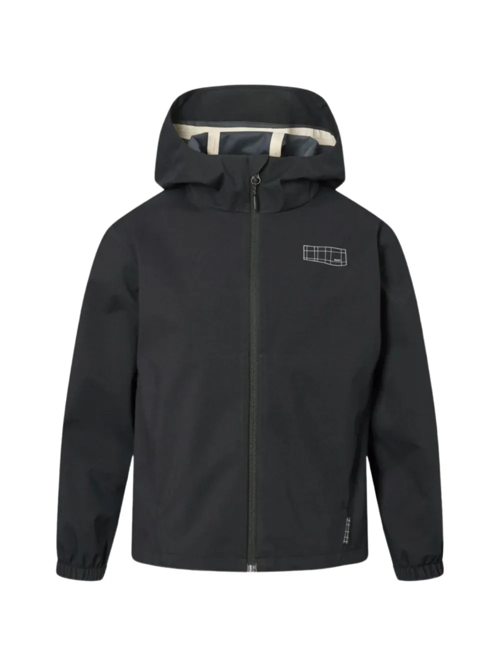Molo Kids' Horizon Logo-patch Hooded Jacket In Black