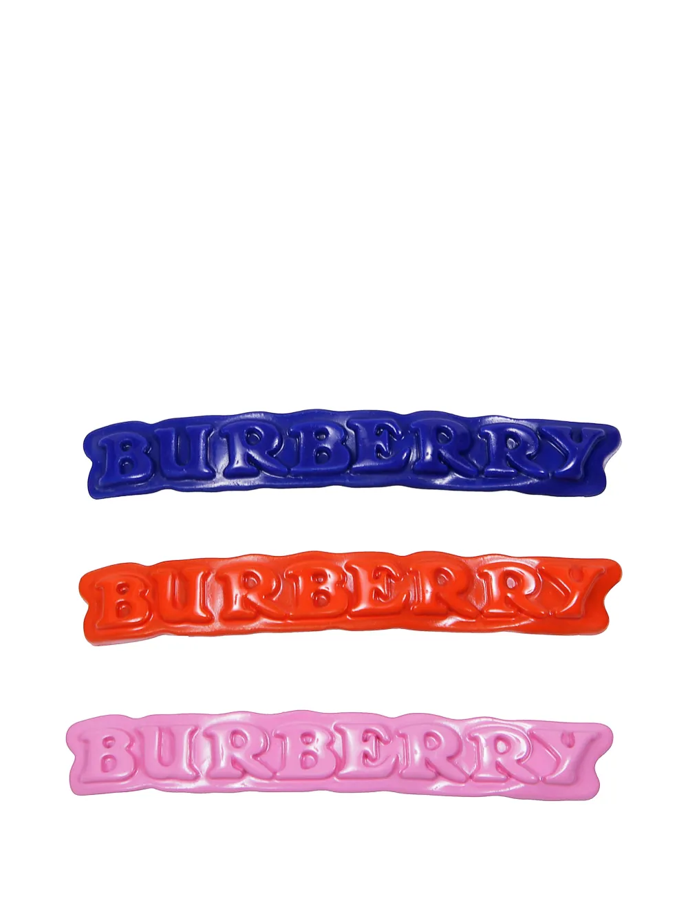 Burberry Kids logo-embossed hair clips - Blau