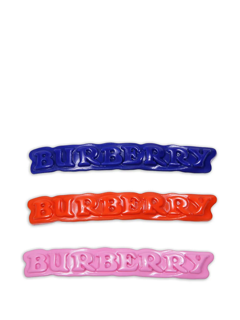Burberry Kids logo-embossed hair clips - Blu