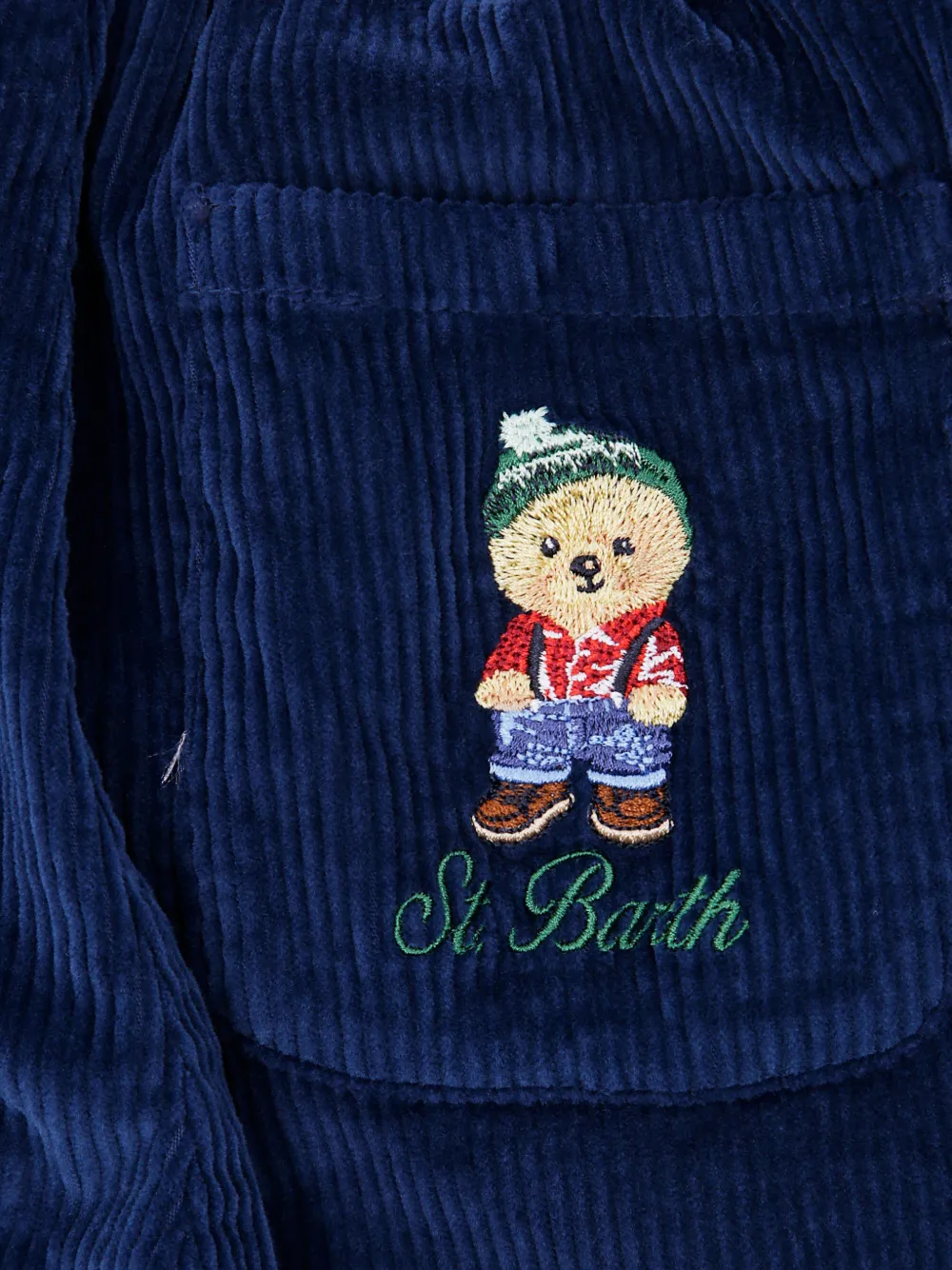MC2 Saint Barth Kids Ribfluwelen broek Blauw