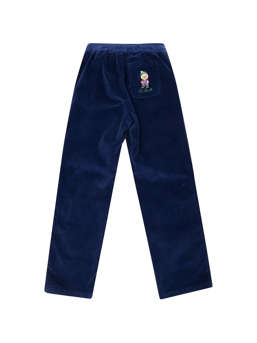 MC2 Saint Barth Kids Ribfluwelen broek Blauw