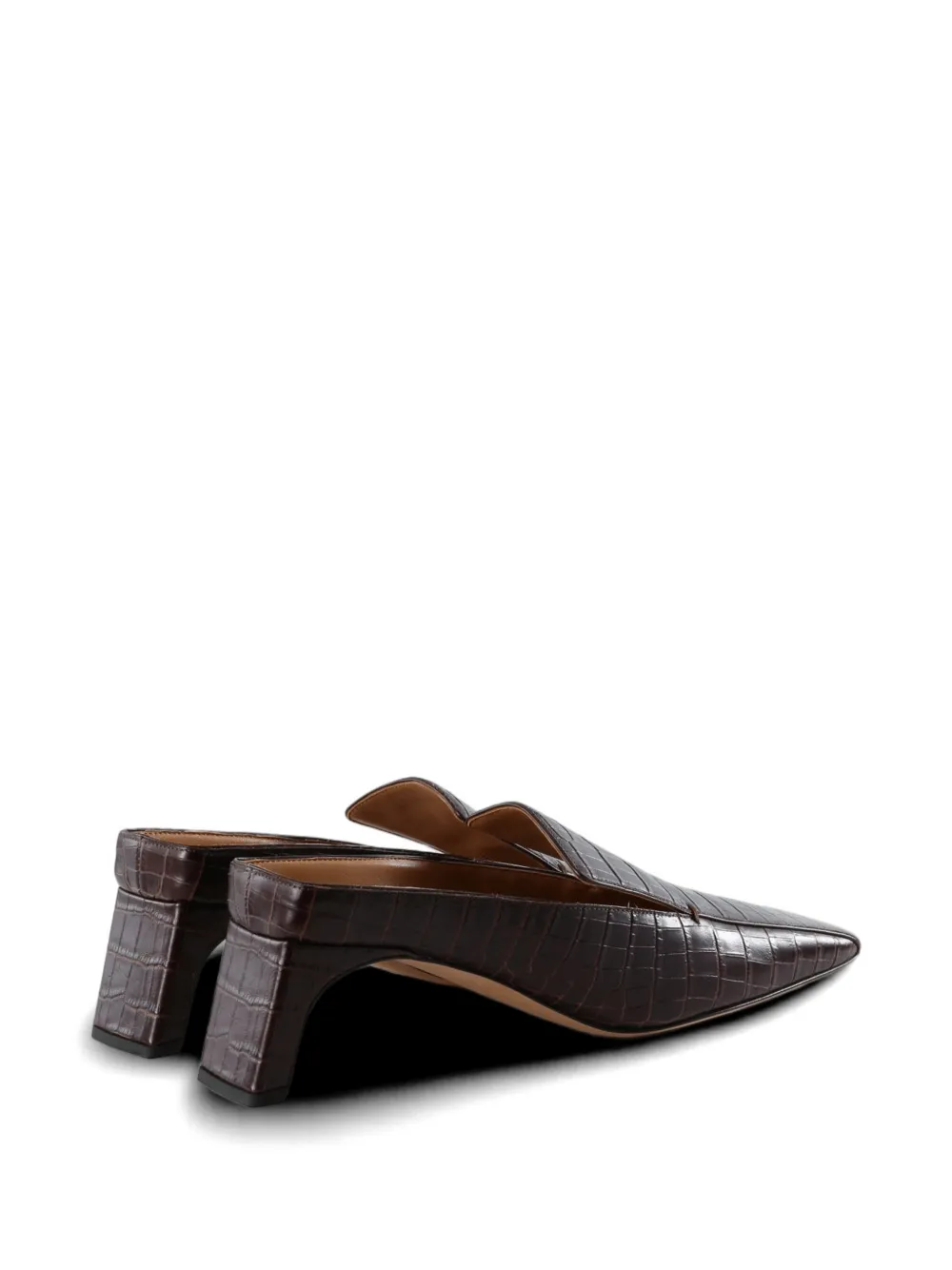CALVIN KLEIN COLLECTION Tilda croc-effect square-toe mules Bruin