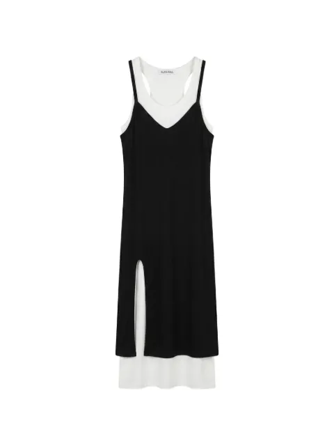 ALAINPAUL layered side-slit midi dress