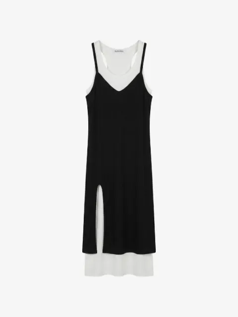 ALAINPAUL layered side-slit midi dress