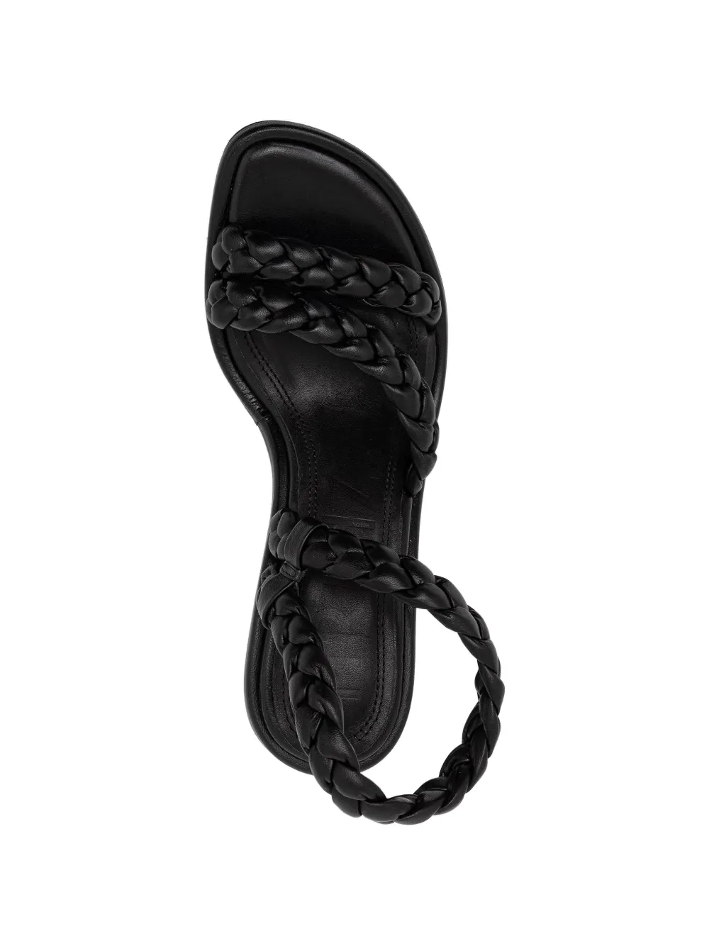 Souliers Martinez Isa braided leather sandals Zwart