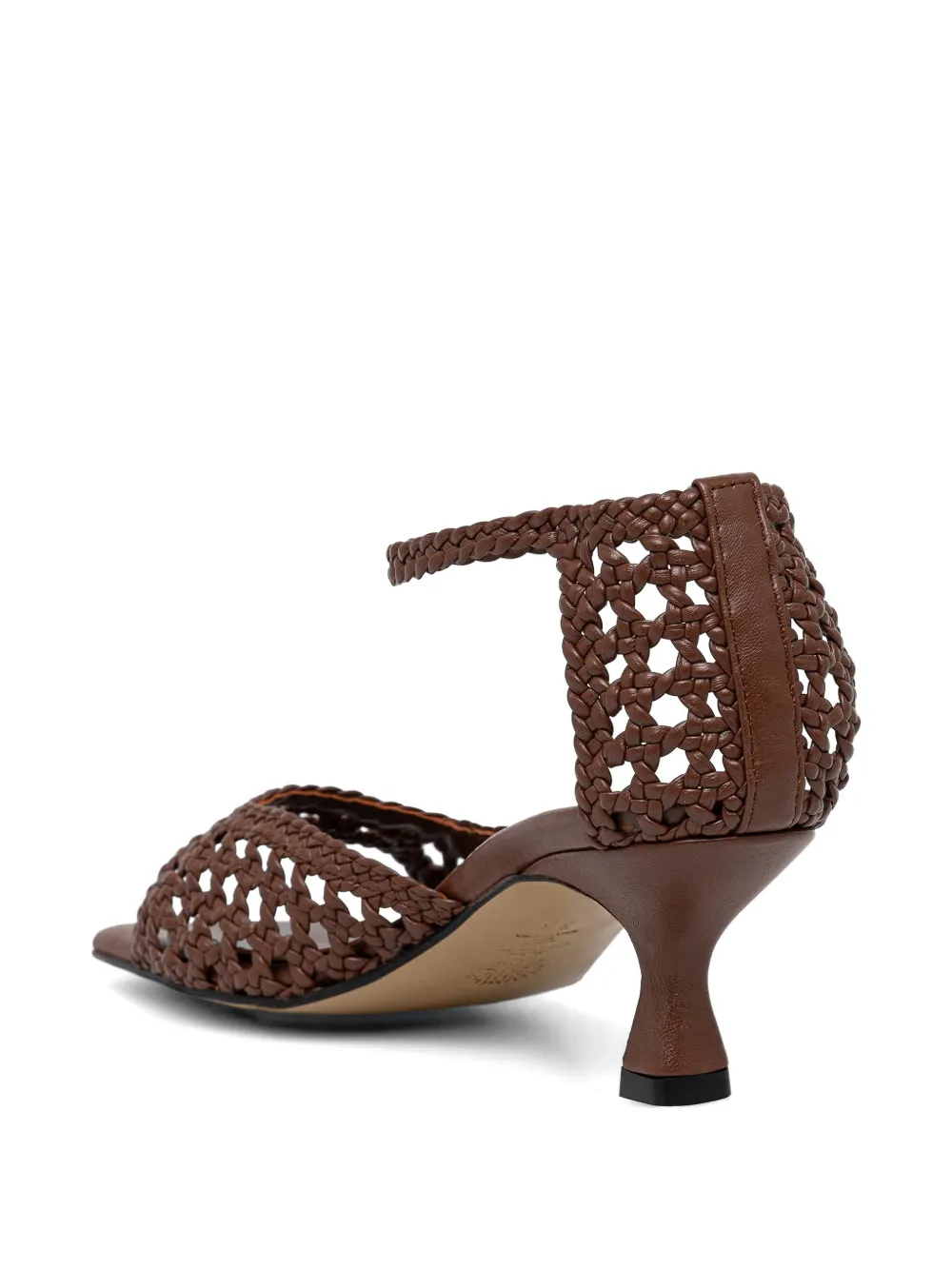Souliers Martinez Veronica geweven leren sandalen Bruin