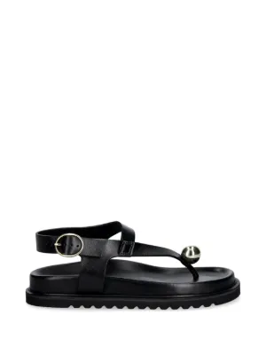 Acne Studios バックル レザーサンダル | ブラック | FARFETCH JP