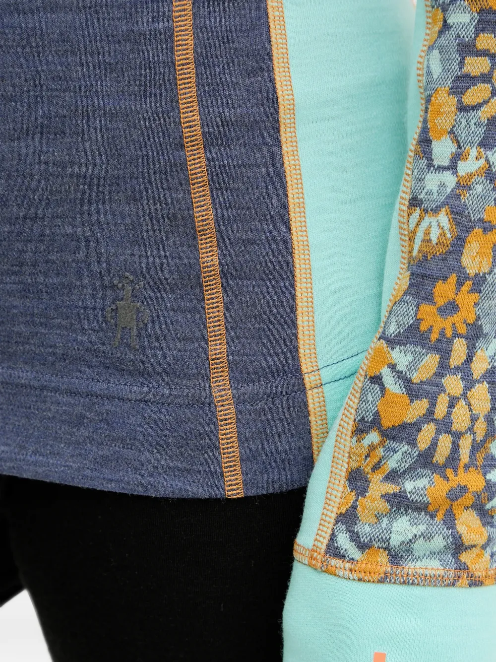 Smartwool Basislaag met raglanmouwen en bloemen-print Blauw