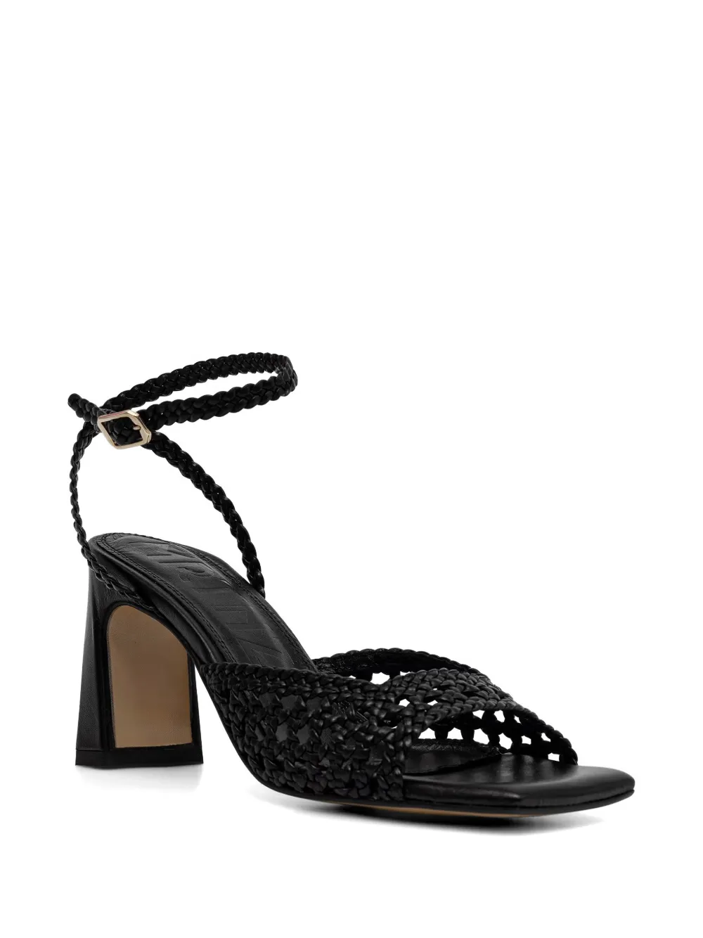 Souliers Martinez Lea braided leather sandals Zwart