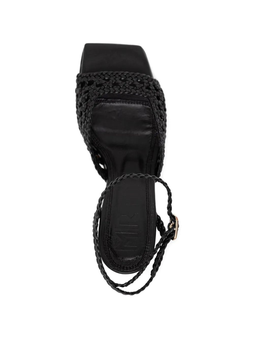 Souliers Martinez Lea braided leather sandals Zwart