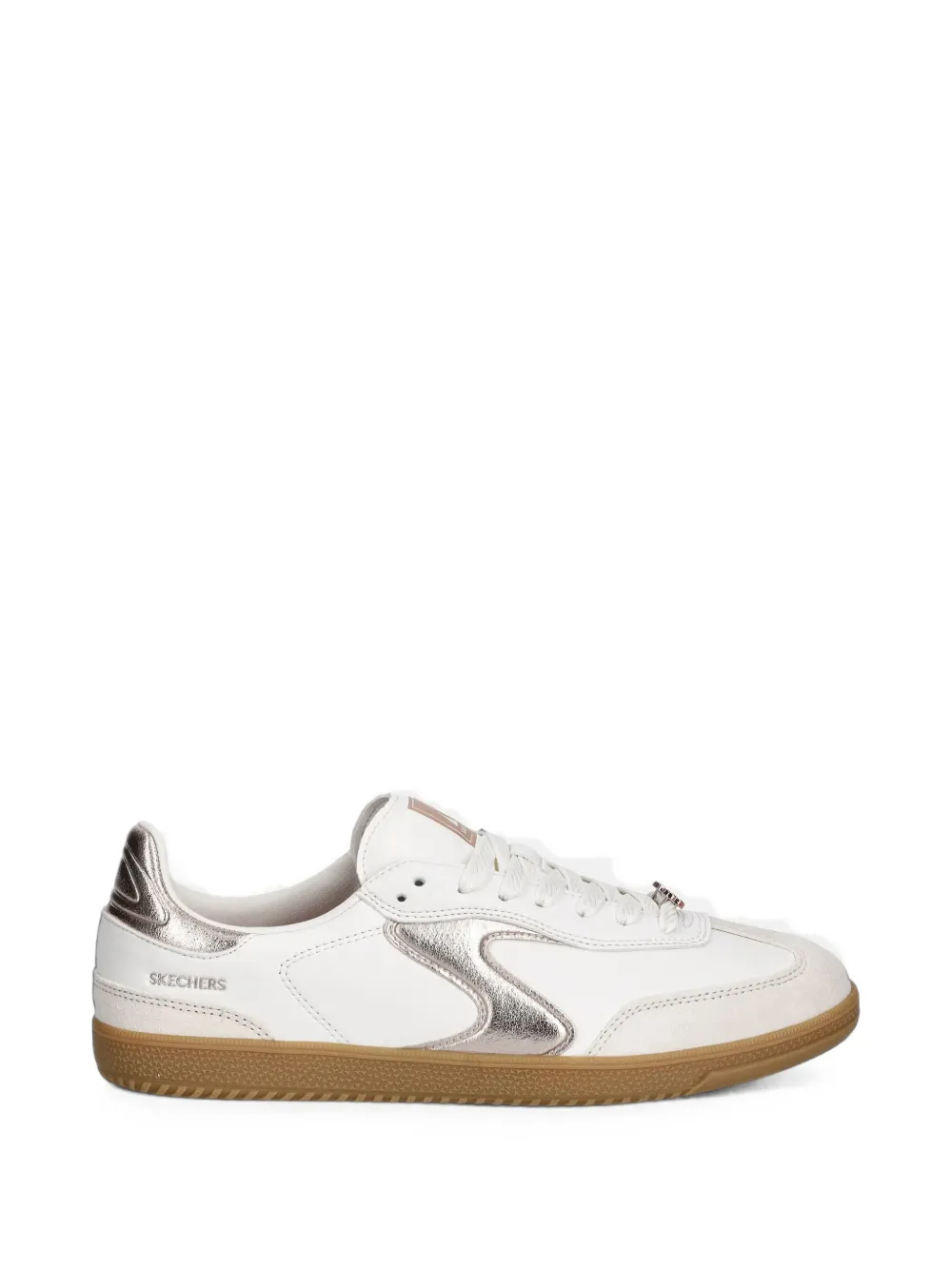 Skechers metallic-effect logo-plaque sneakers - Weiß