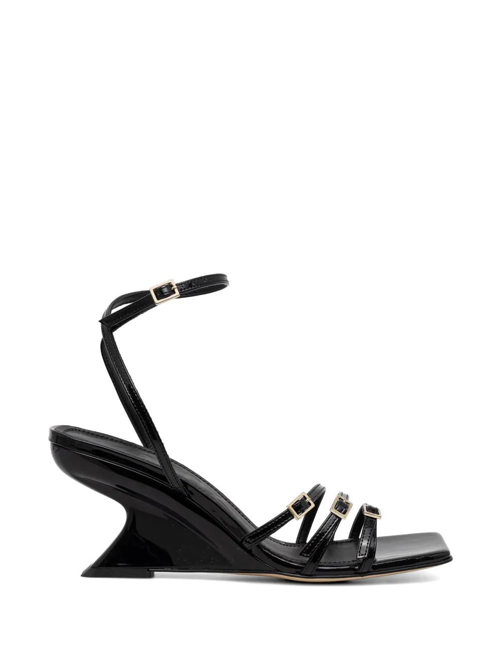 Souliers Martinez Eden buckled patent-finish pumps Zwart