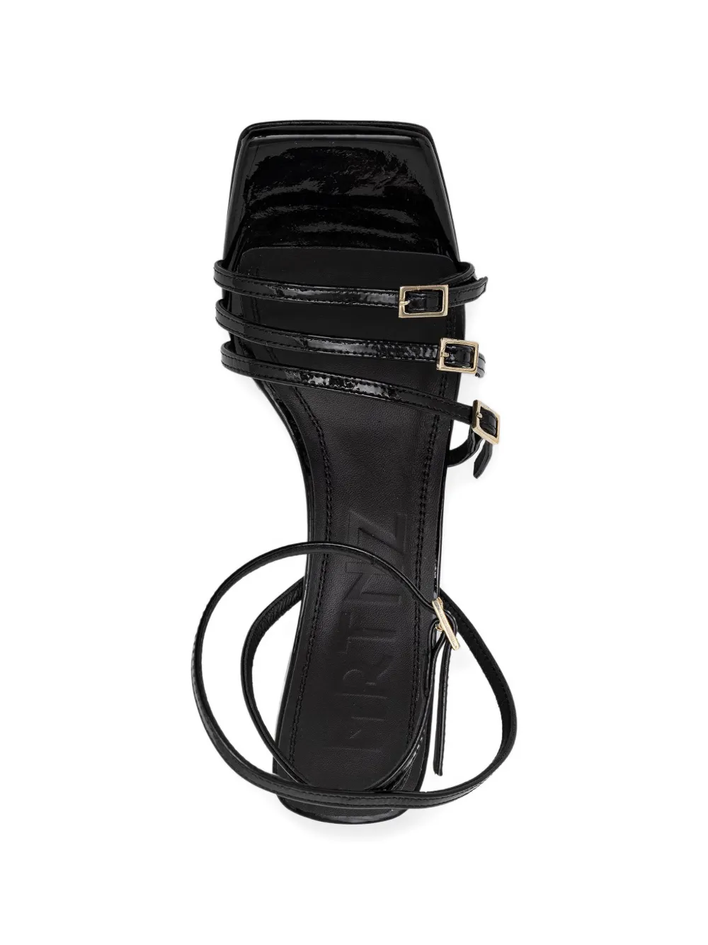 Souliers Martinez Eden buckled patent-finish pumps Zwart