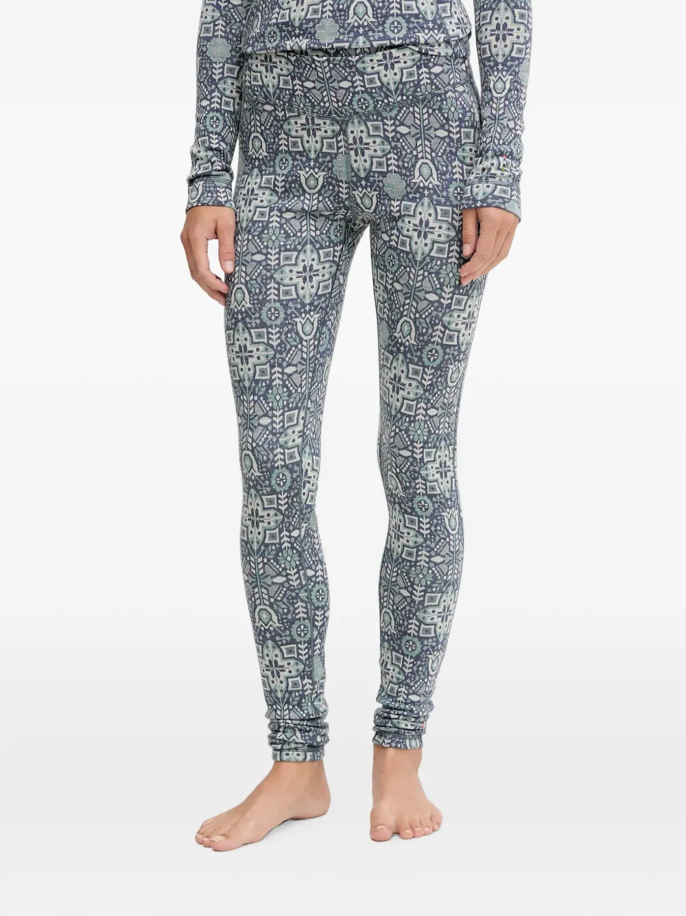 Smartwool geometric-pattern base layer leggings