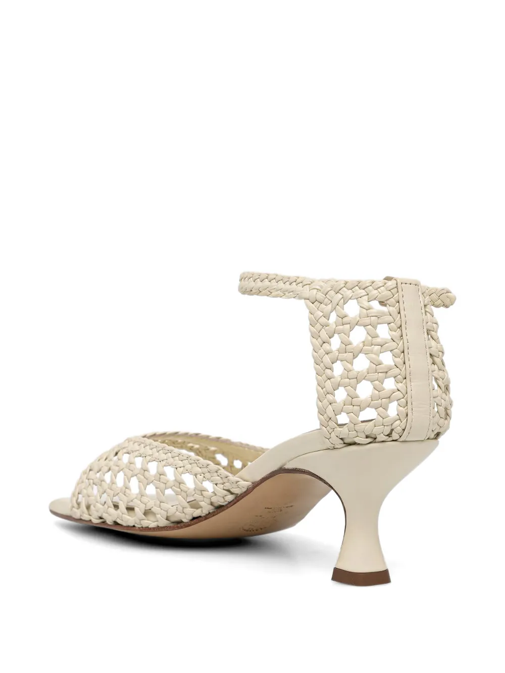 Souliers Martinez Veronica geweven leren sandalen Wit