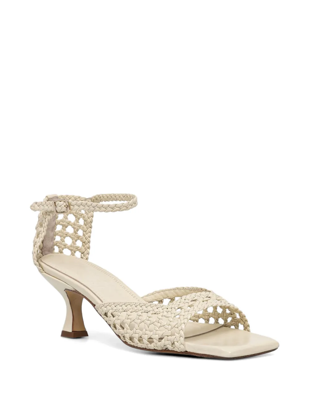 Souliers Martinez Veronica geweven leren sandalen Wit
