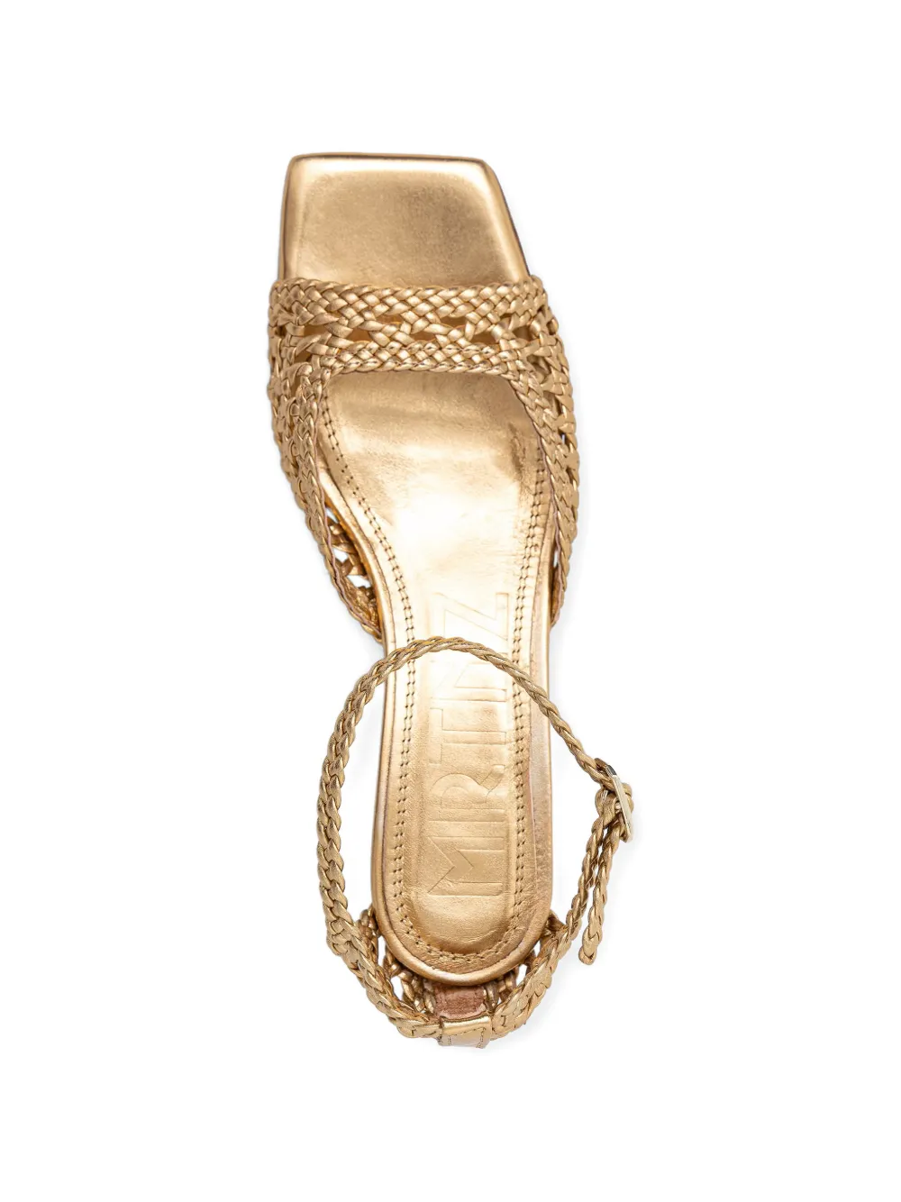 Souliers Martinez Veronica geweven leren sandalen Geel