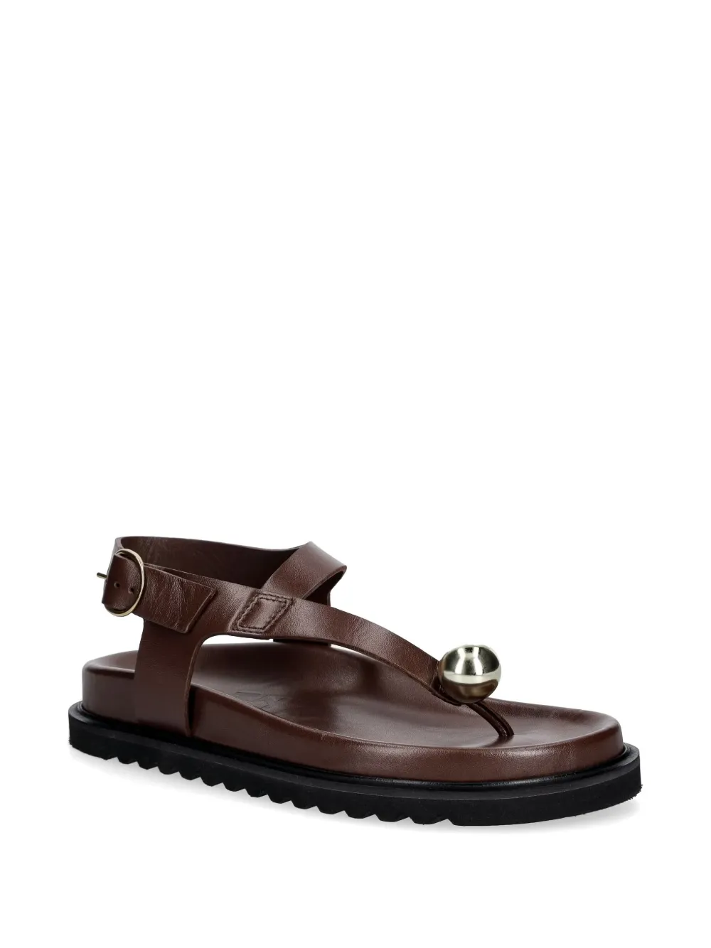 Souliers Martinez Spiaggia sphere-detail slingback flat sandals Bruin