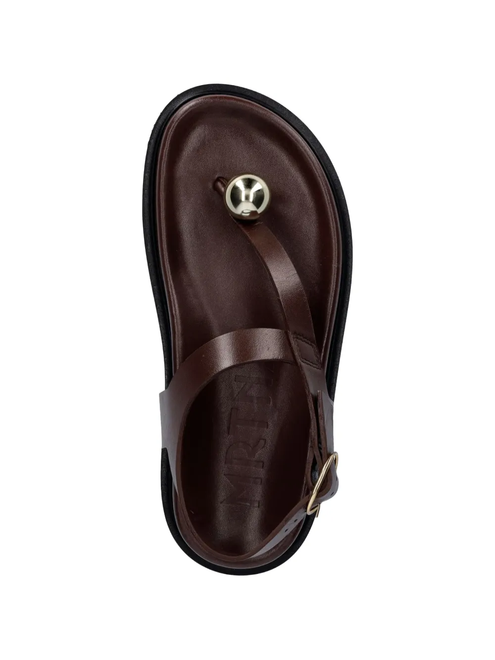 Souliers Martinez Spiaggia sphere-detail slingback flat sandals Bruin