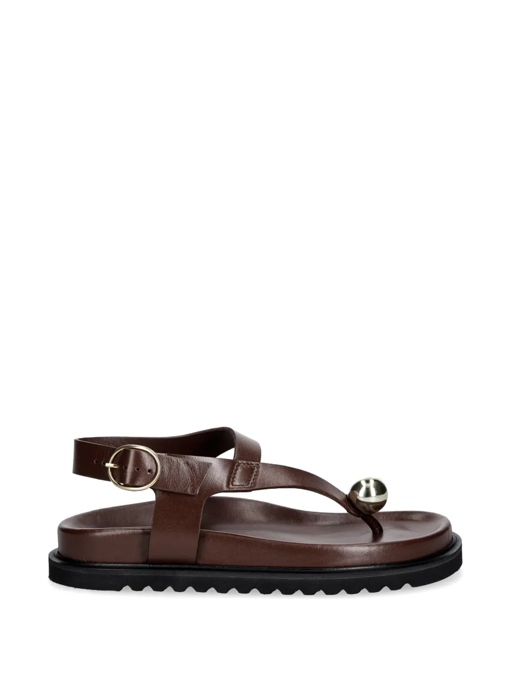 Souliers Martinez Spiaggia sphere-detail slingback flat sandals Bruin