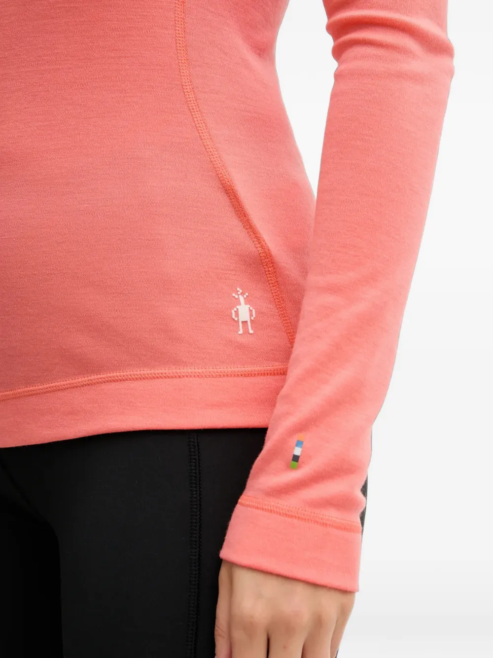 Smartwool Top met raglanmouwen en kwartrits Roze