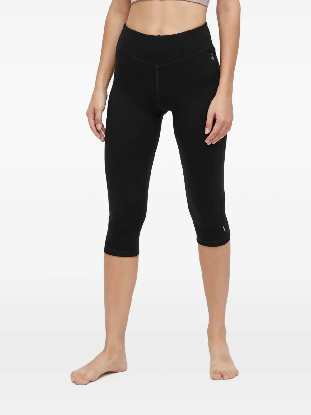 Smartwool Logo-embroidered Cropped Leggings In Black