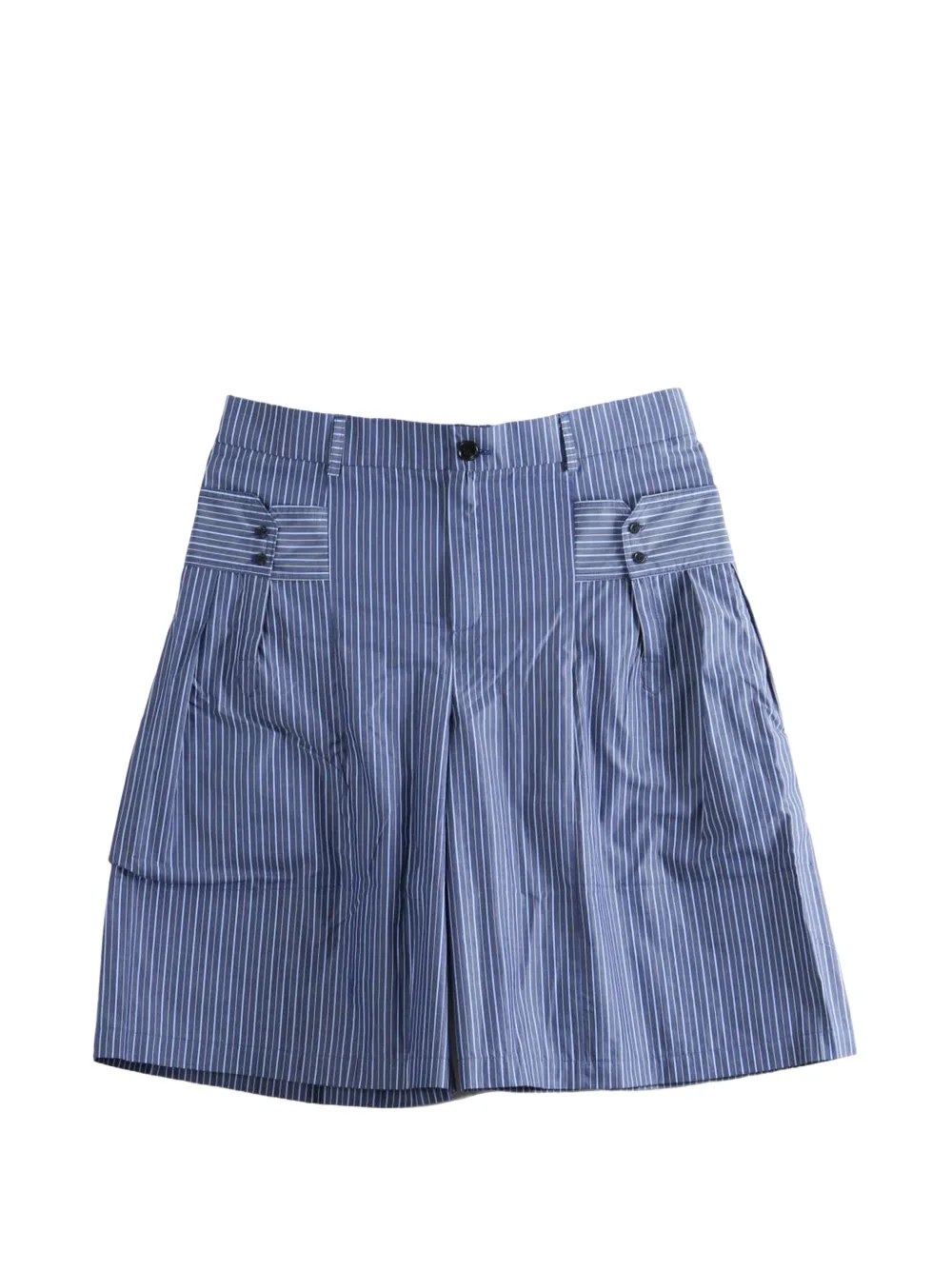Emergency Room vertical-stripe pleated shorts - Blu