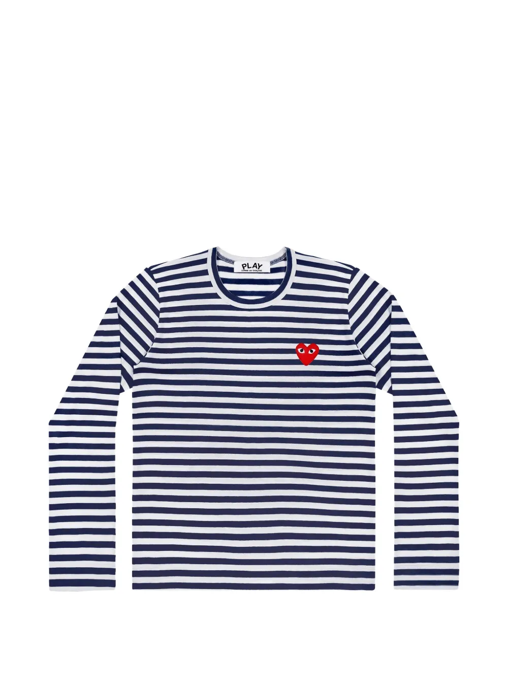 Comme Des Garçons Play striped logo-patch T-shirt - Blau
