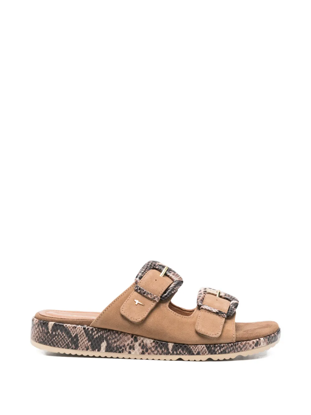 TAMARIS Sandalen met slangen-effect en gespsluiting Beige