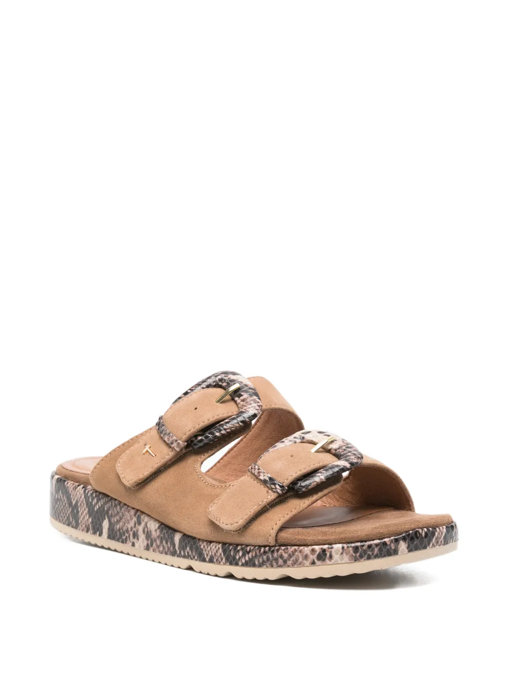 TAMARIS Sandalen met slangen-effect en gespsluiting Beige