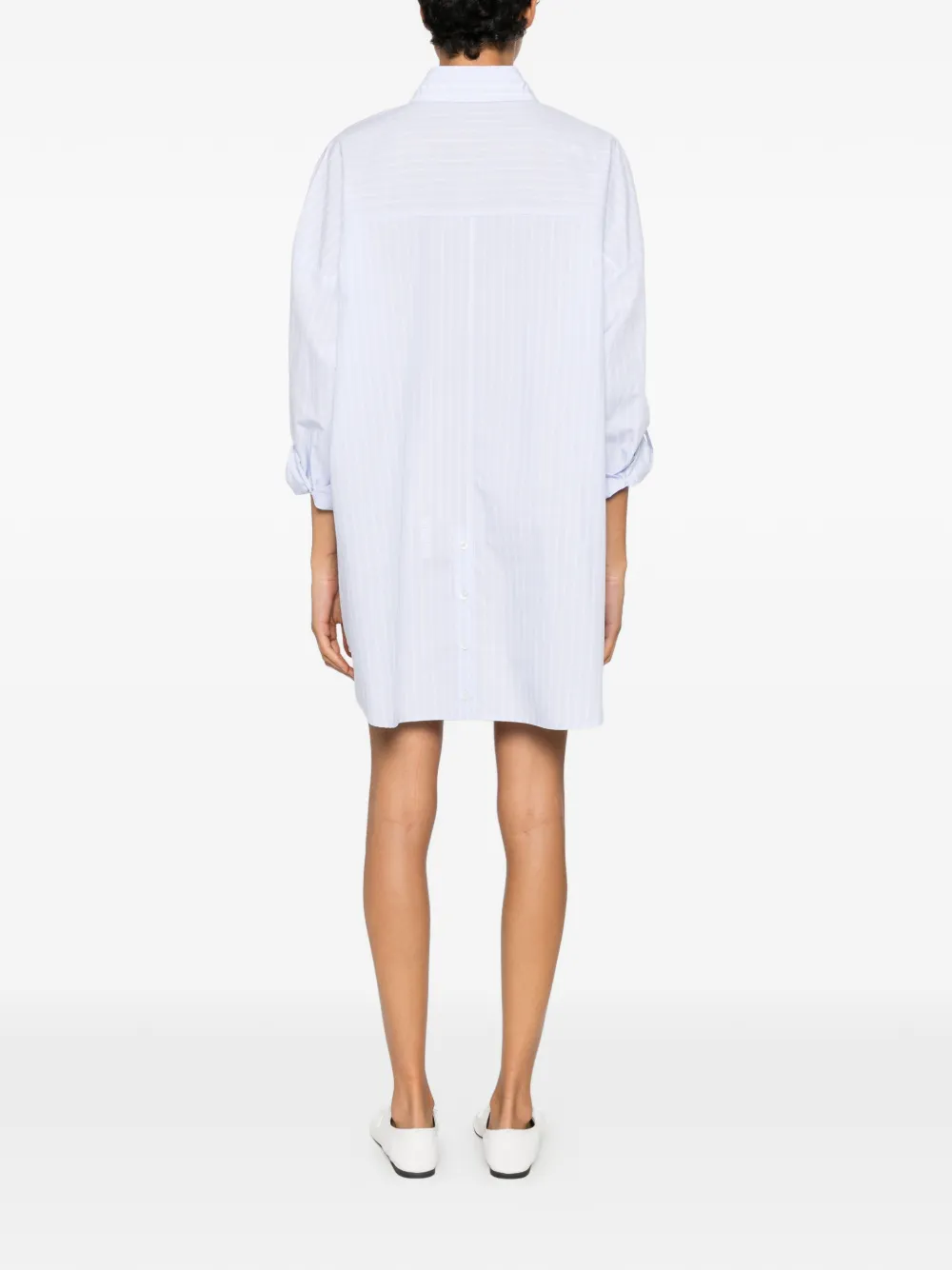 Patrizia Pepe Gestreepte blousejurk met knopen Blauw