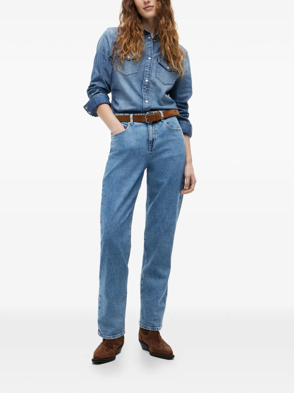  Tommy Hilfiger Vaqueros Rectos Con Parche Del Logo - Azul 