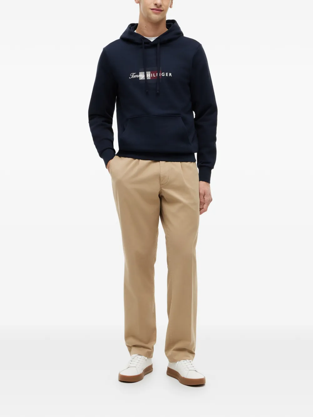 Tommy Hilfiger Hoodie met logoprint en trekkoord Blauw