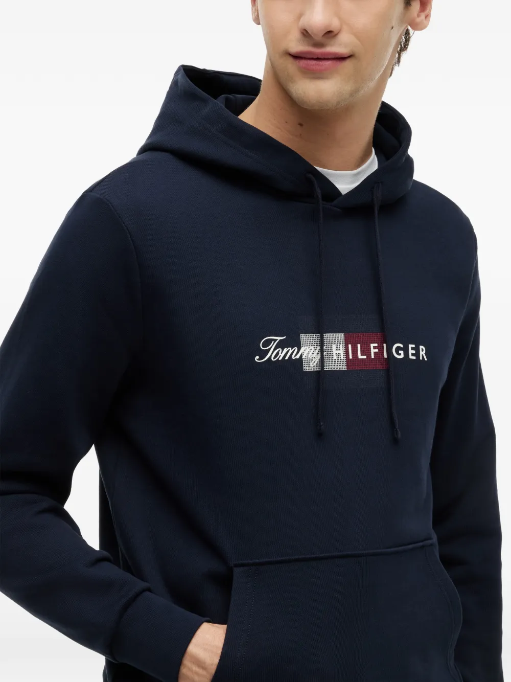 Tommy Hilfiger Hoodie met logoprint en trekkoord Blauw