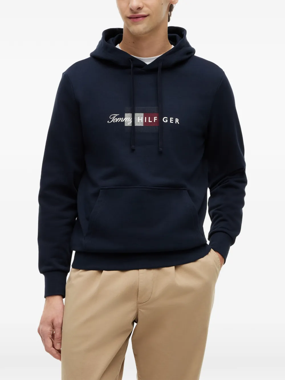 Tommy Hilfiger Hoodie met logoprint en trekkoord Blauw