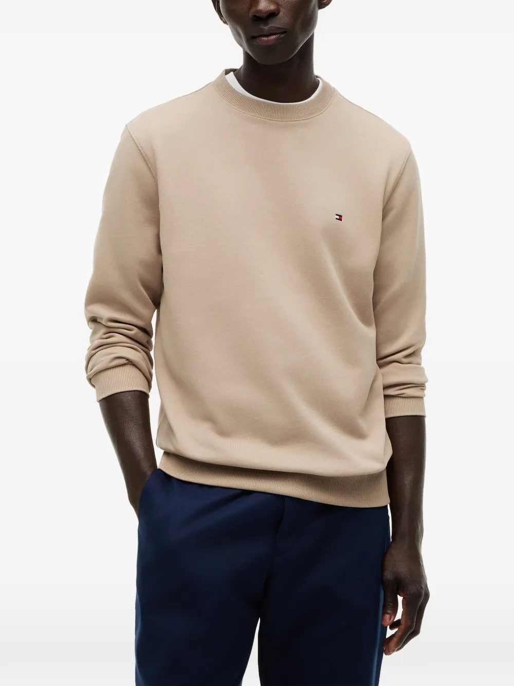 Tommy Hilfiger Sweater met logopatch Beige