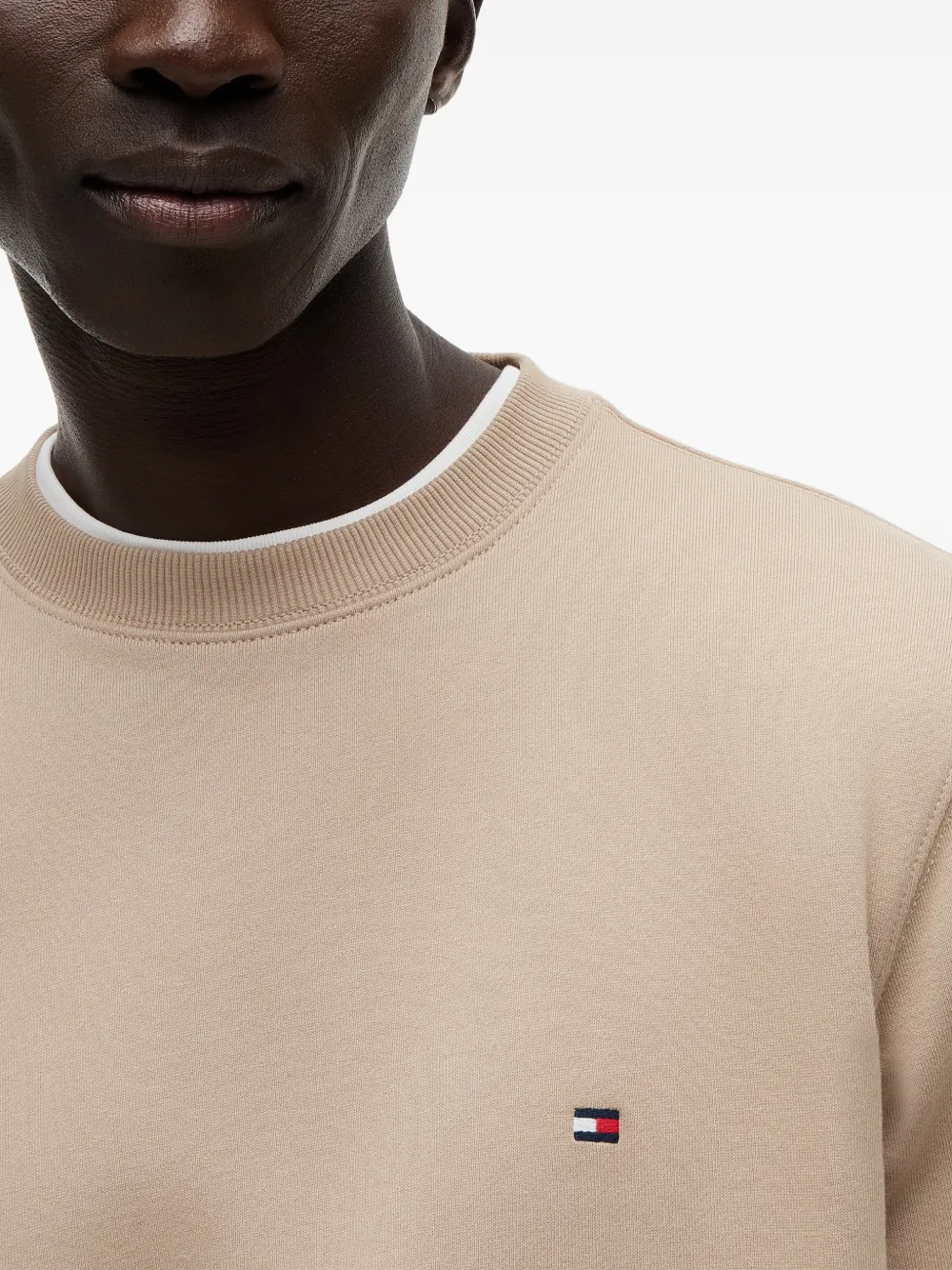 Tommy Hilfiger Sweater met logopatch Beige