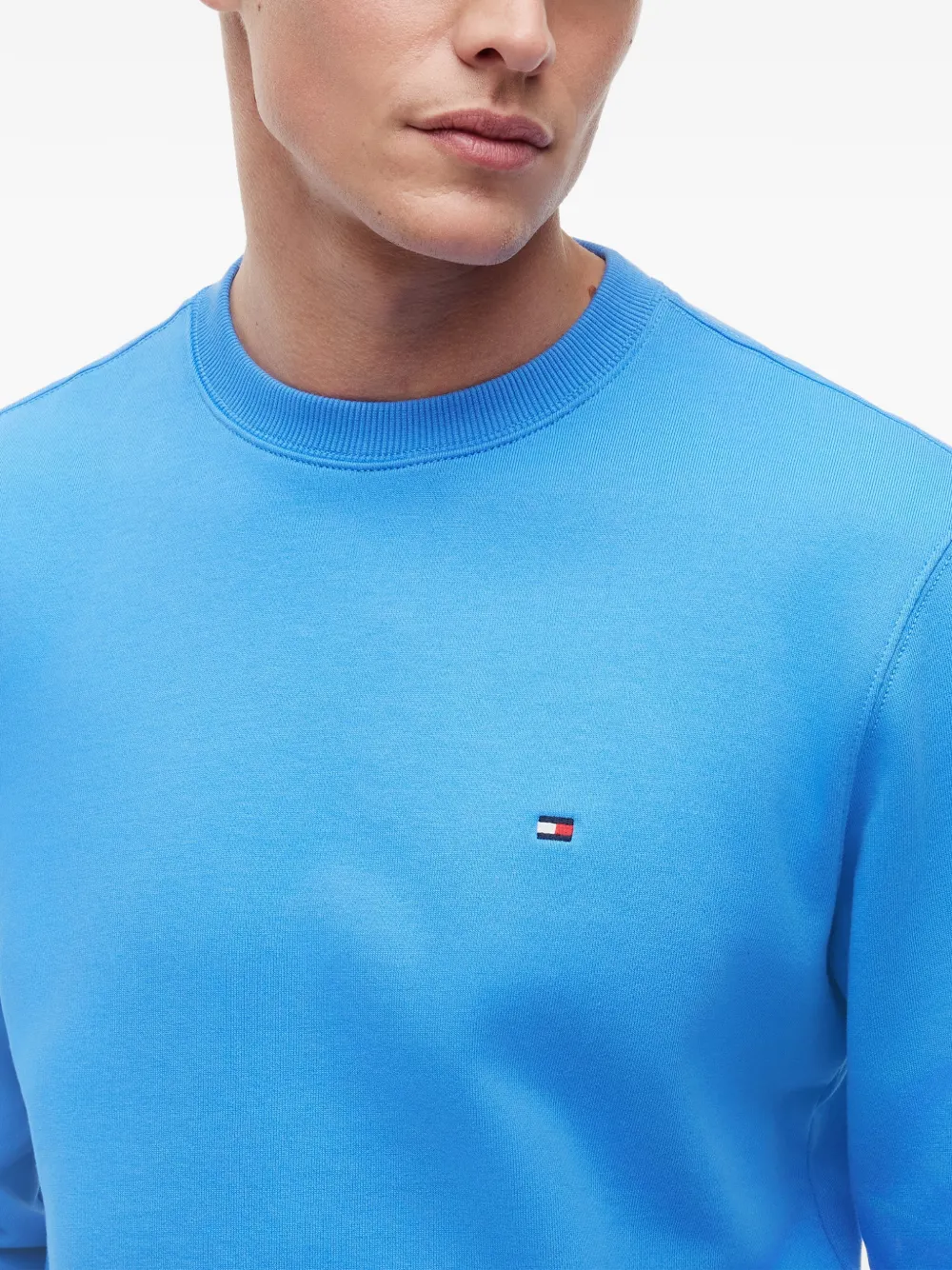 Tommy Hilfiger Trui met geborduurd logo en ronde hals Blauw