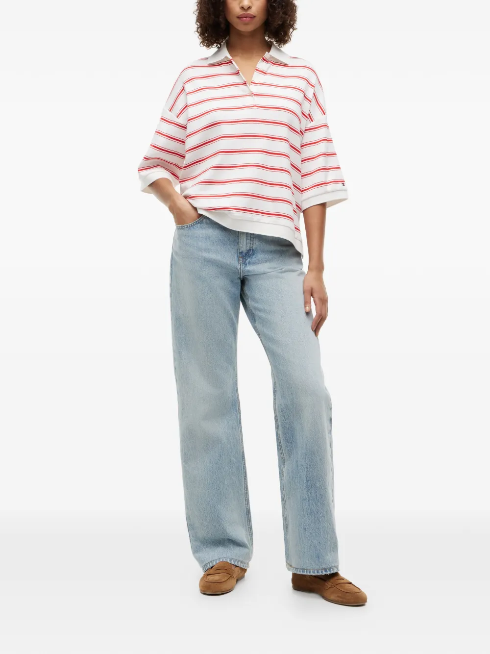 Tommy Hilfiger Gestreept poloshirt Wit