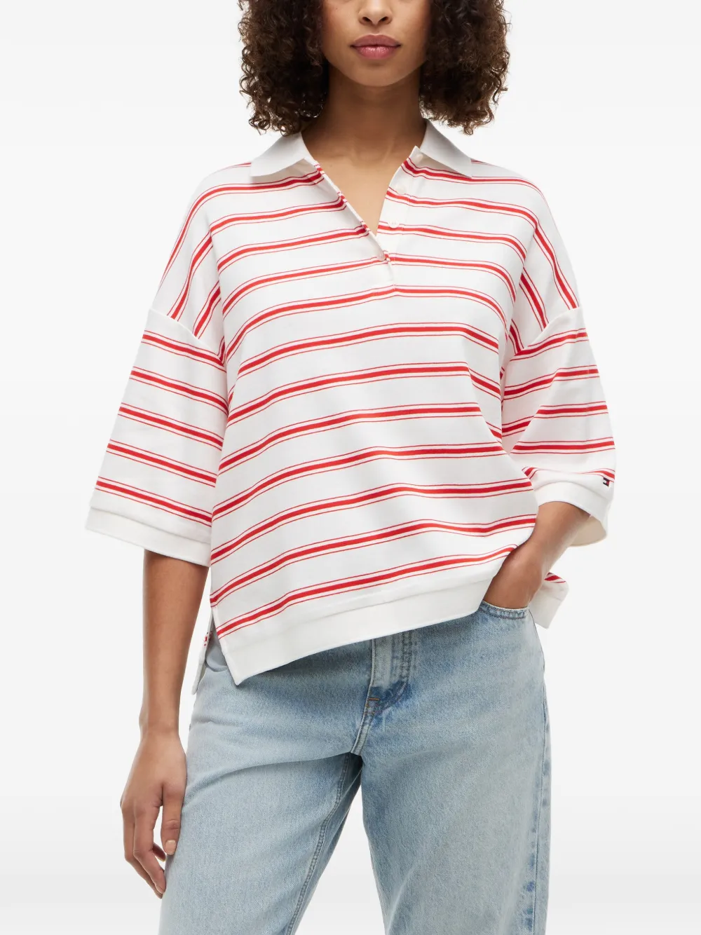 Tommy Hilfiger Gestreept poloshirt Wit