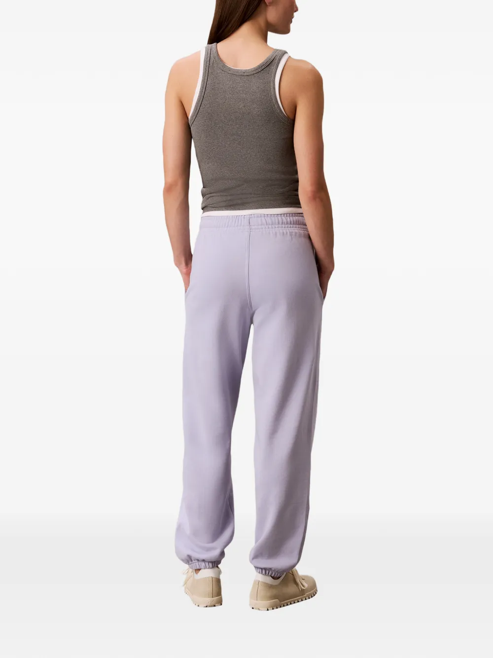 Calvin Klein Elastische trainingsbroek met geborduurd logo Paars