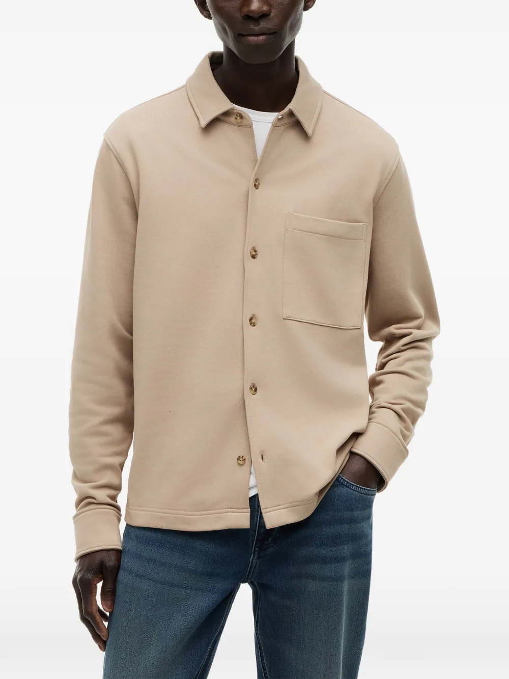 Tommy Hilfiger Button-up jack met borstzak Beige