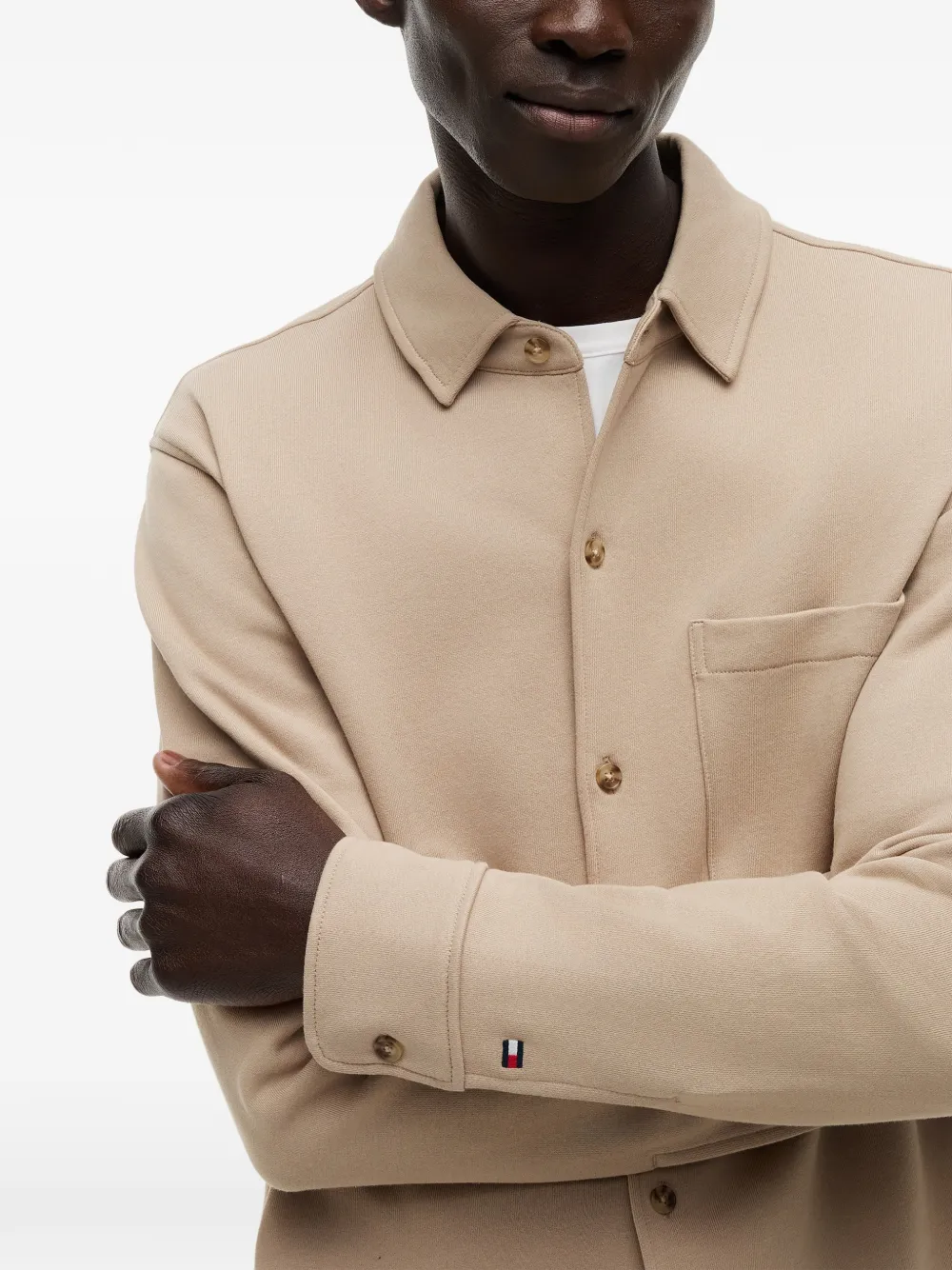 Tommy Hilfiger Button-up jack met borstzak Beige