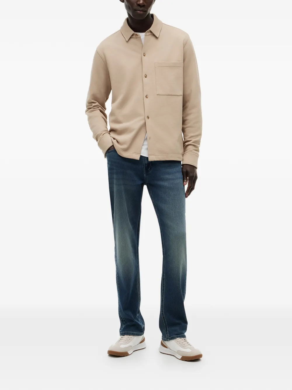 Tommy Hilfiger Button-up jack met borstzak Beige