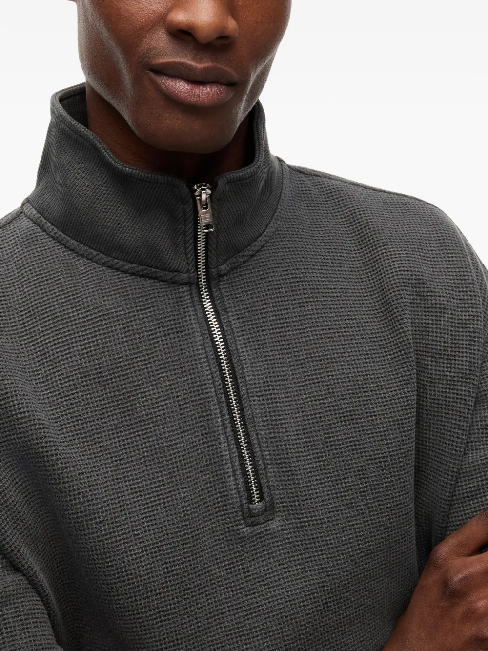 Tommy Hilfiger Sweater met halve rits Zwart