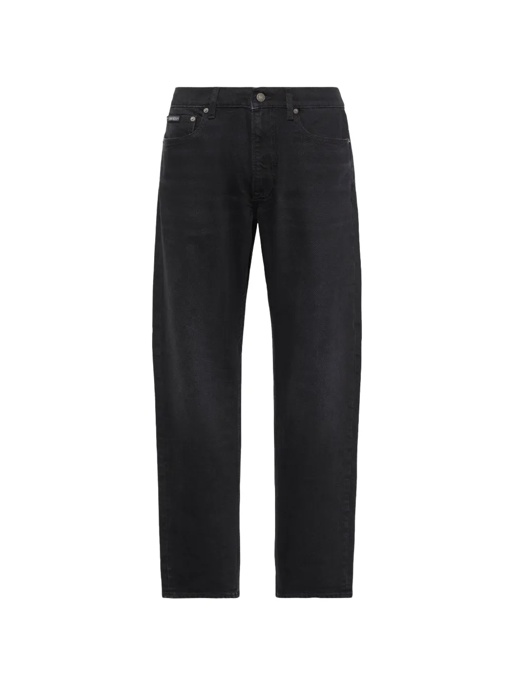 Calvin Klein logo-patch straight-leg jeans - Nero