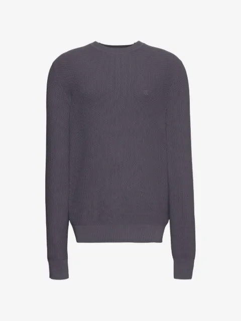 Calvin Klein waffle-knit logo-embroidered sweater