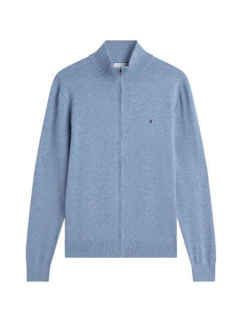 Tommy Hilfiger logo-embroidered zip-up cardigan